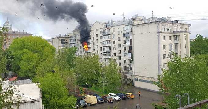 В Москве произошел пожар в доме на Фрунзенской набережной